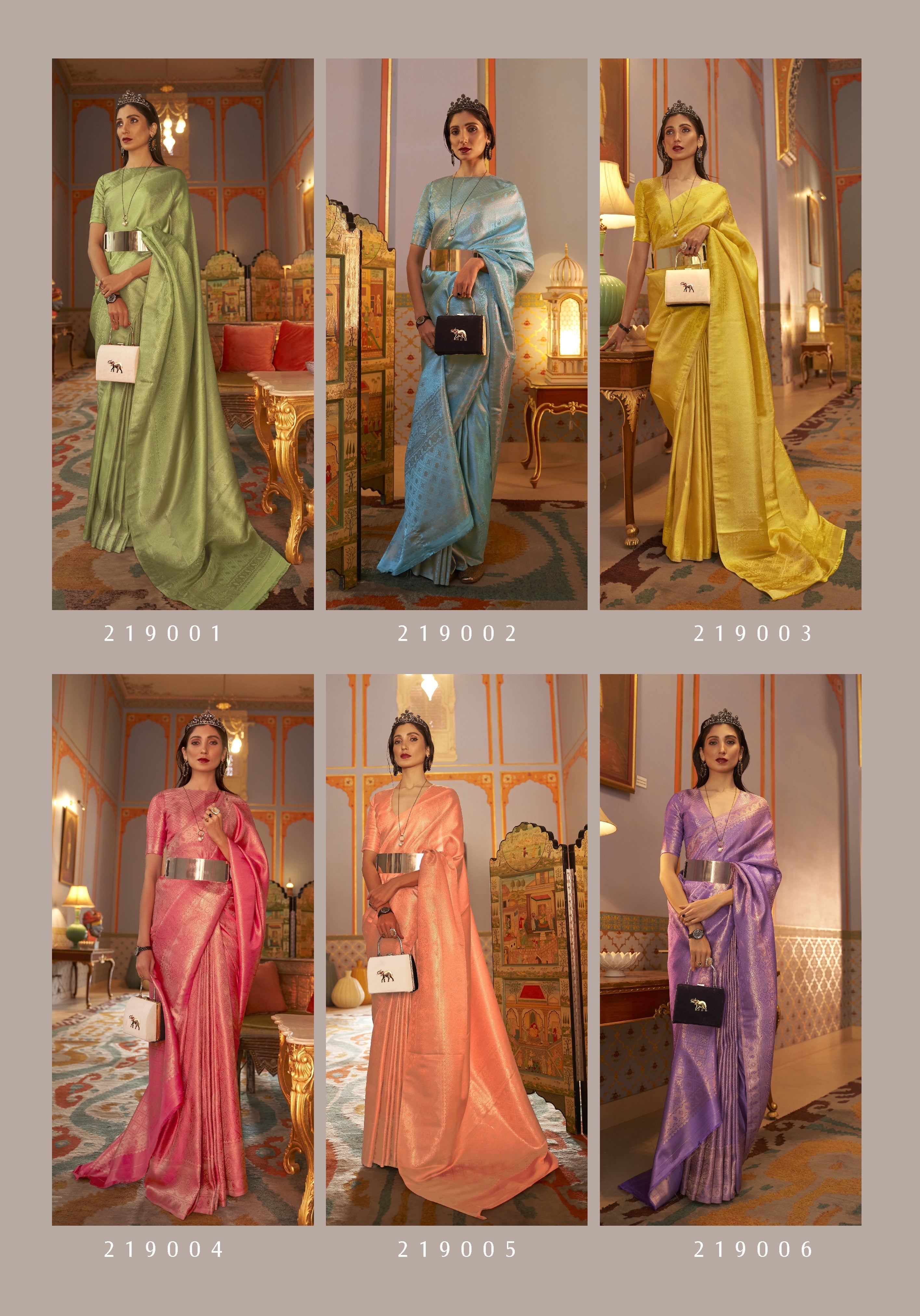 Premium Quality Nylon Fabric Satin Weaving Work Saree Collection