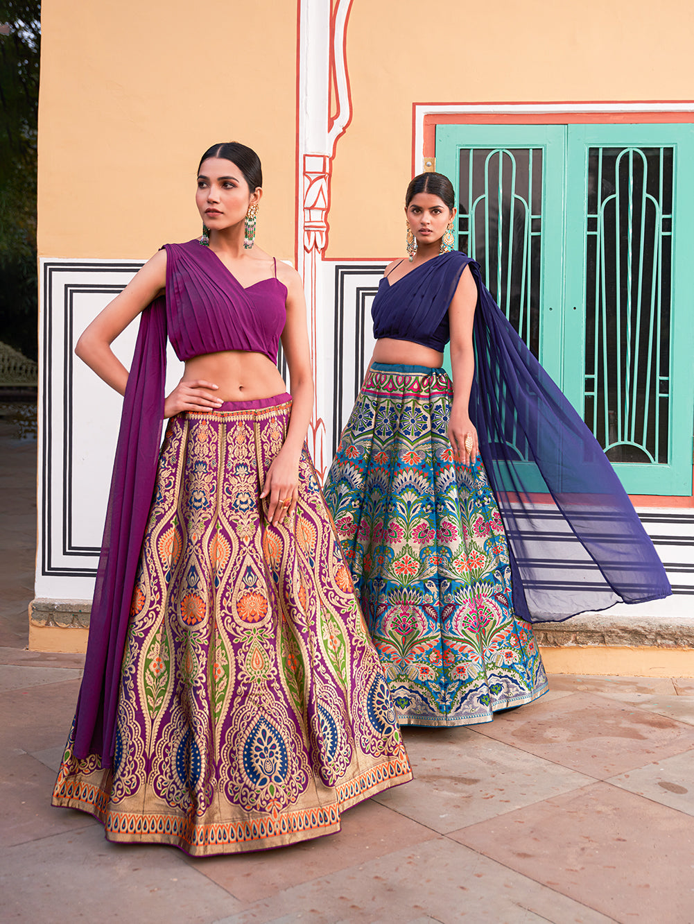 Banarasi Silk With Zari Weaving Work Lehnga Collection