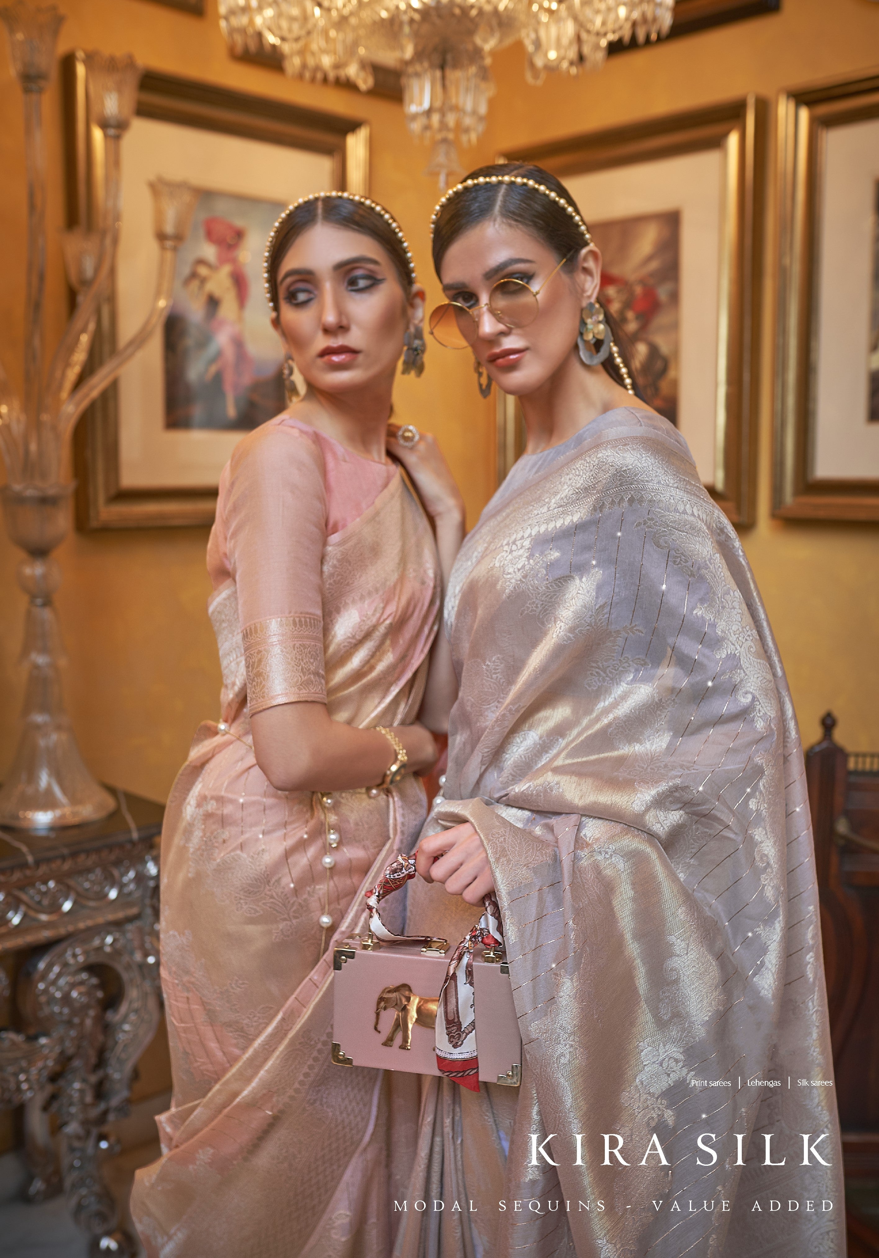 Luxorious Kira Modal Sequins Value Added Silk Saree