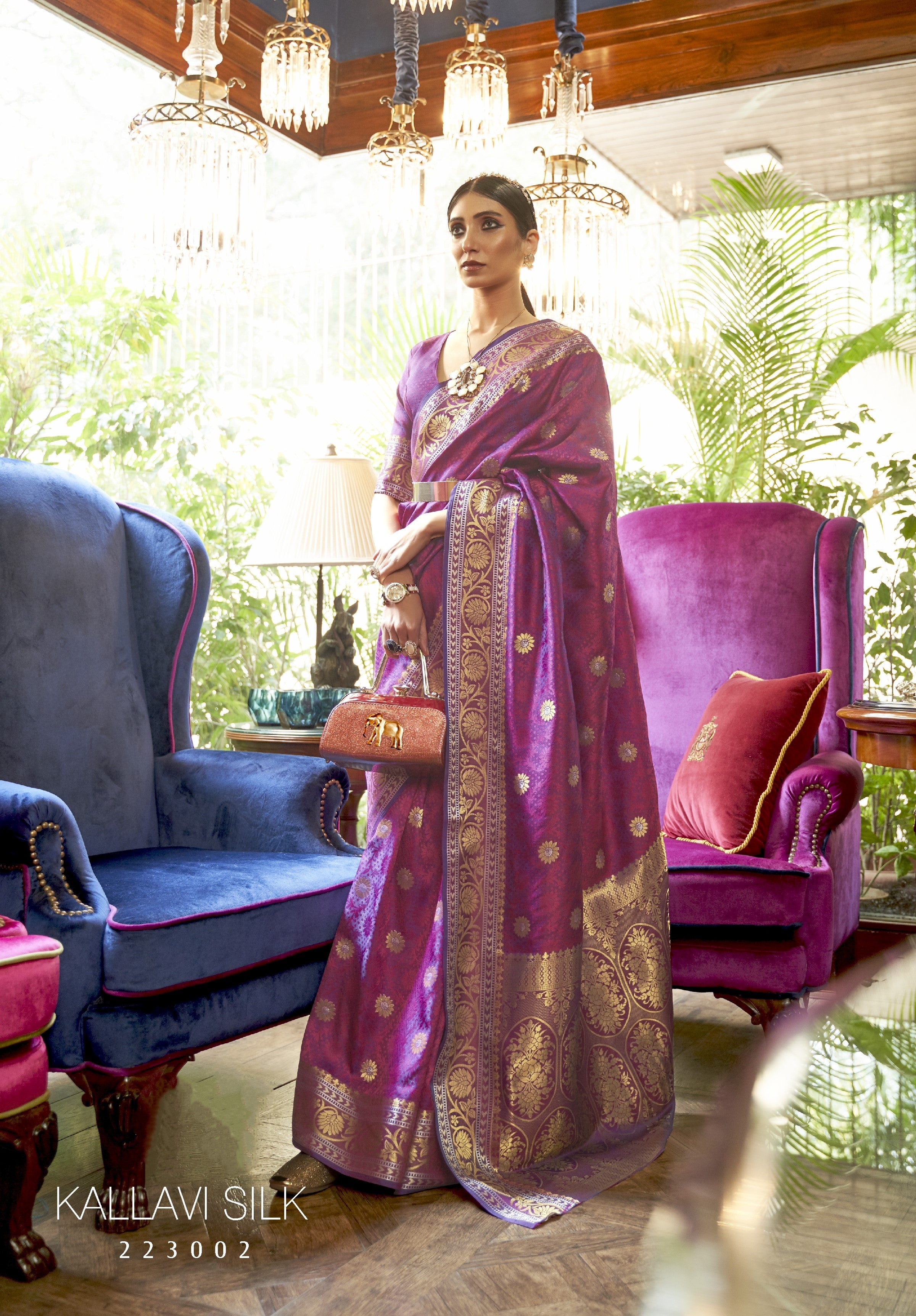 High Quality Kallavi Silk Handloom Weaving Work Saree