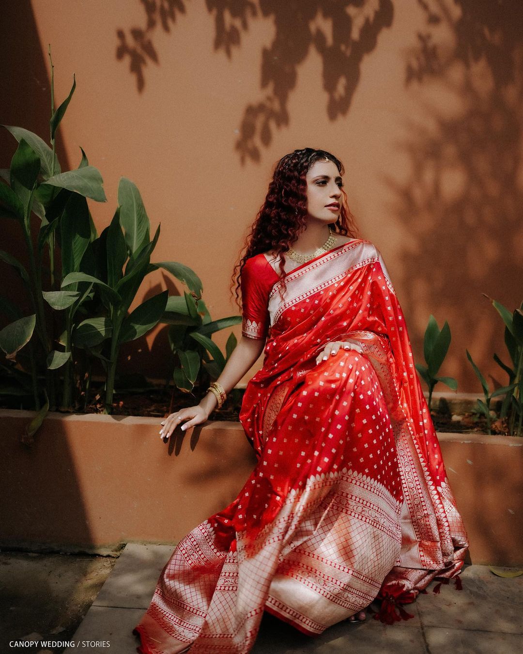 Banarasi Soft Silk Red Saree with Blouse Piece