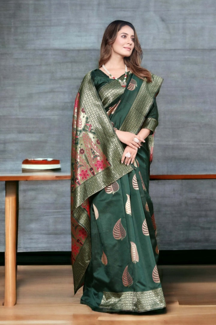Banarasi Soft Silk Saree With Weaving Zari Work