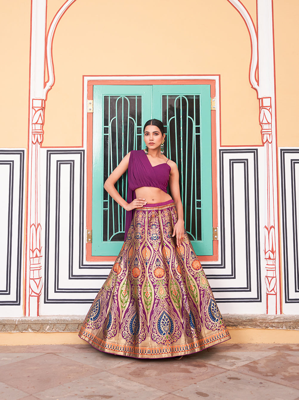 Banarasi Silk With Zari Weaving Work Lehnga Collection