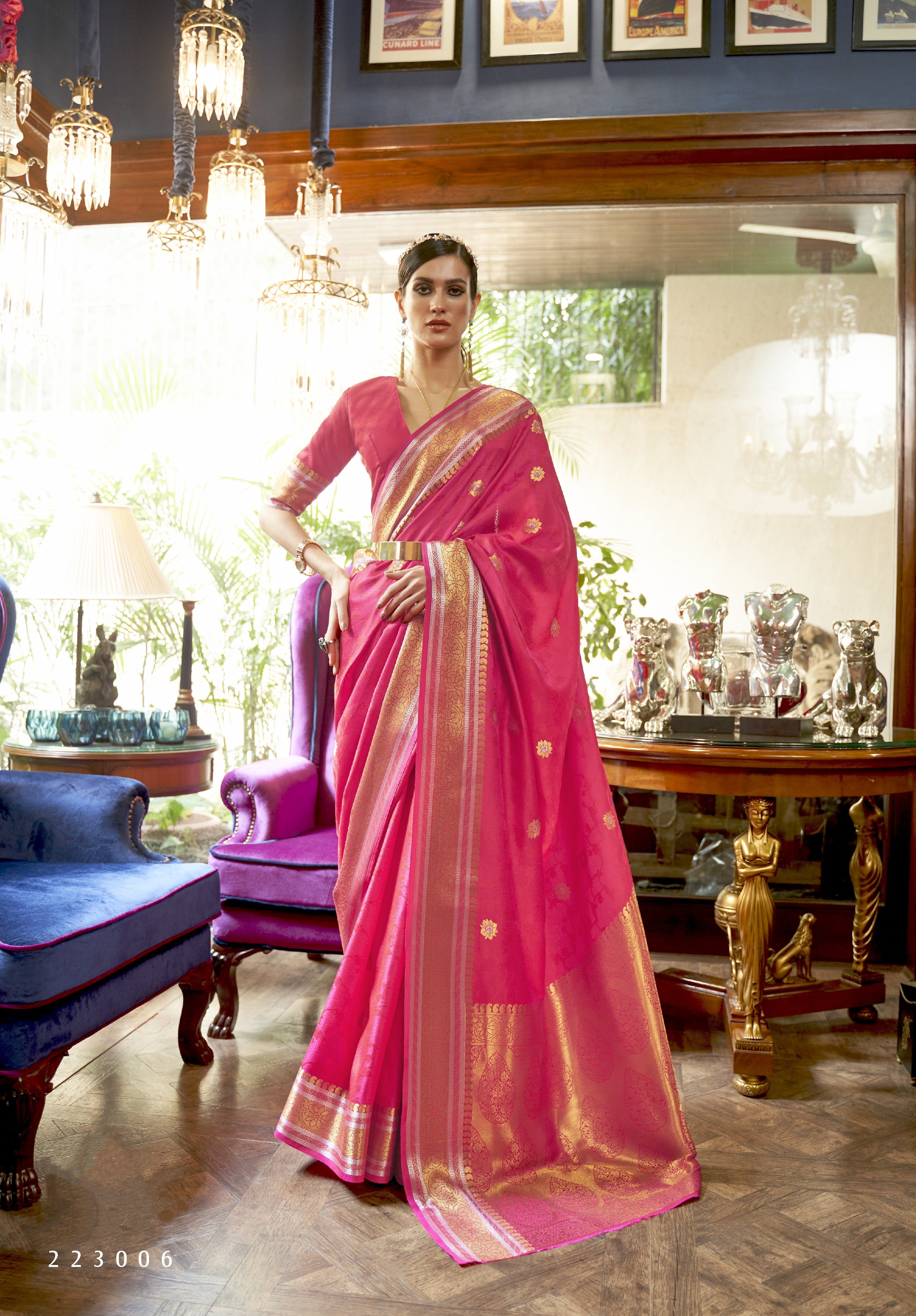 High Quality Kallavi Silk Handloom Weaving Work Saree