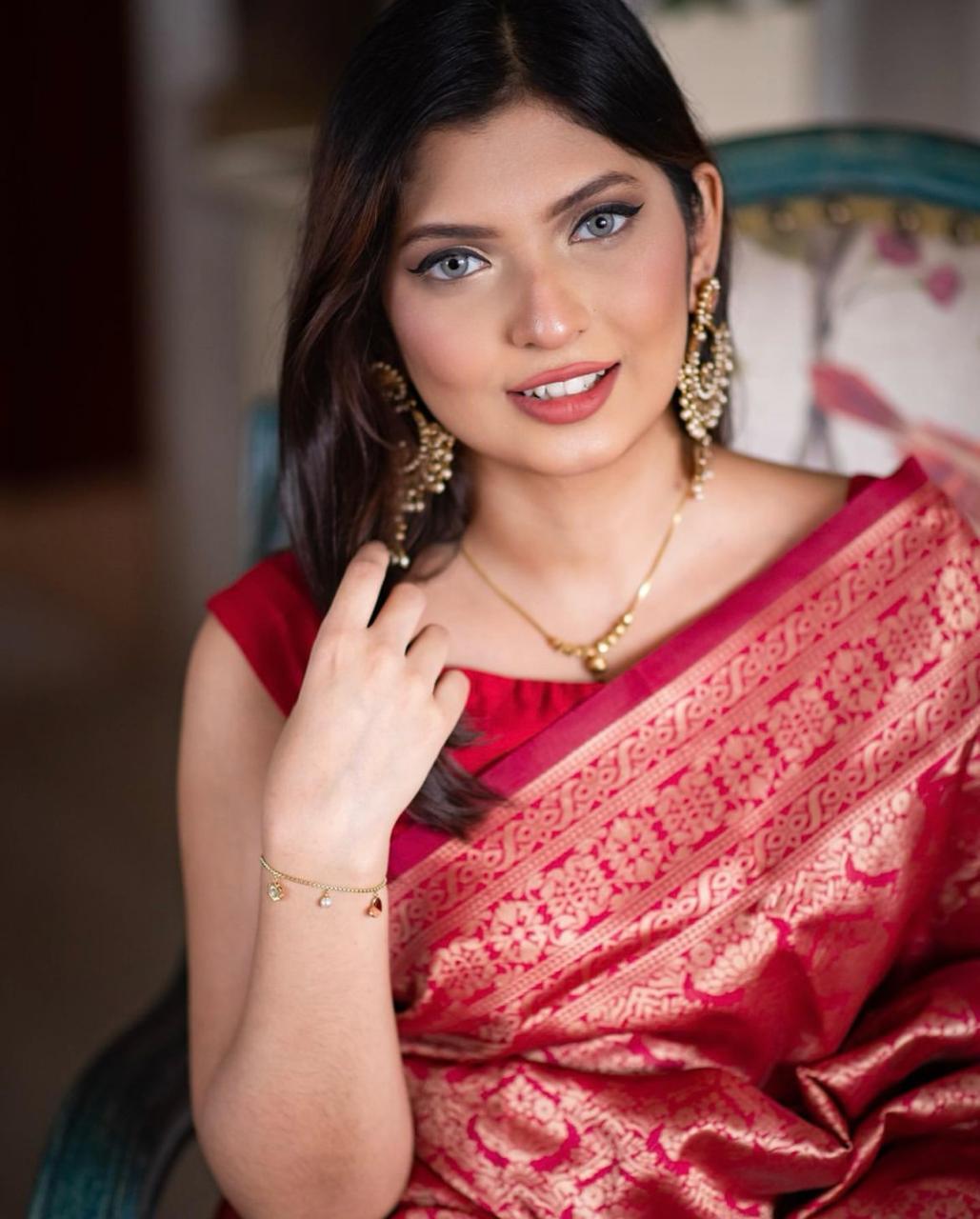 Banarasi Soft Silk With Gold Zari Work Saree