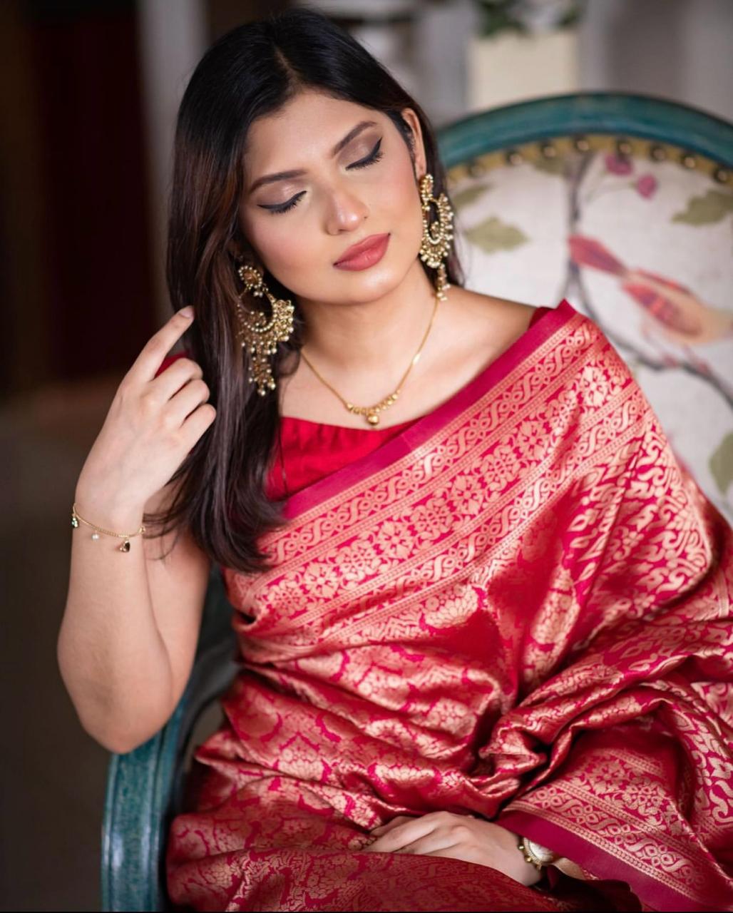 Banarasi Soft Silk With Gold Zari Work Saree